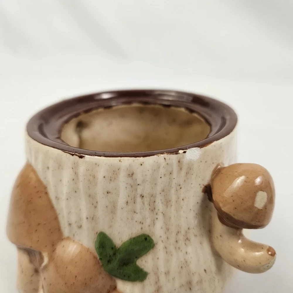 Arnel's Sugar & Creamer Set 3D Mushroom Ceramic 1970's Vintage MCM Kitschy Retro